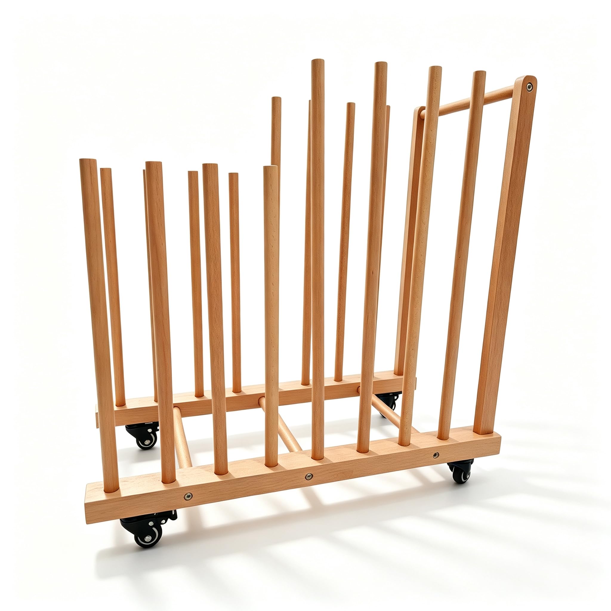 Art Storage Rack with Wheels, Art Drying Rack Wooden Storage Rack for Canvas Frames,Drawing Board Prints,Paper Pads,Perfect for Studios,Galleries, Museums, Art Venues