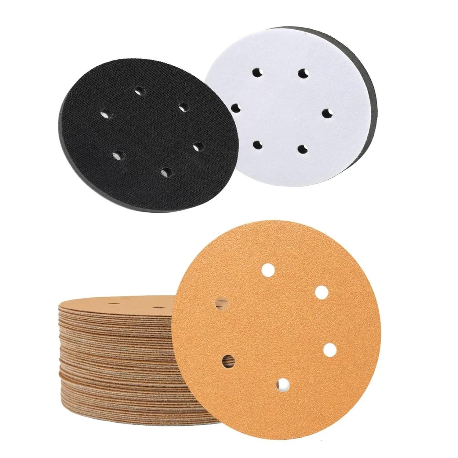 Mouse Sander Sandpaper 6-inch Sandpaper Discs, 180 Grit, Suitable for Automotive and Woodworking Industries.