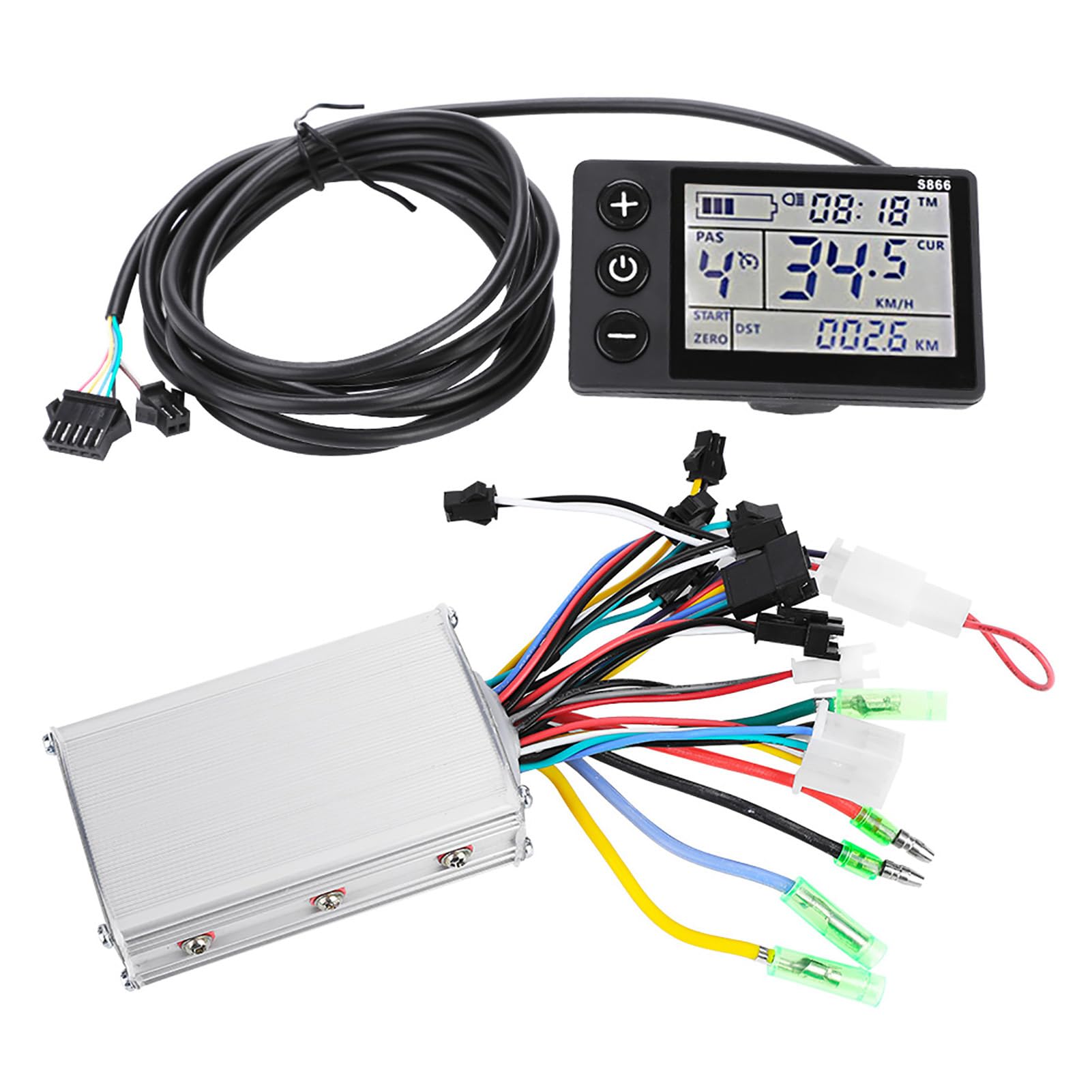 Motor Brushless Controller, 36V-48V Waterproof LCD Display Panel Electric Bicycle Scooter Ebike Brushless Speed Motor Controller Kit for Electric Bike