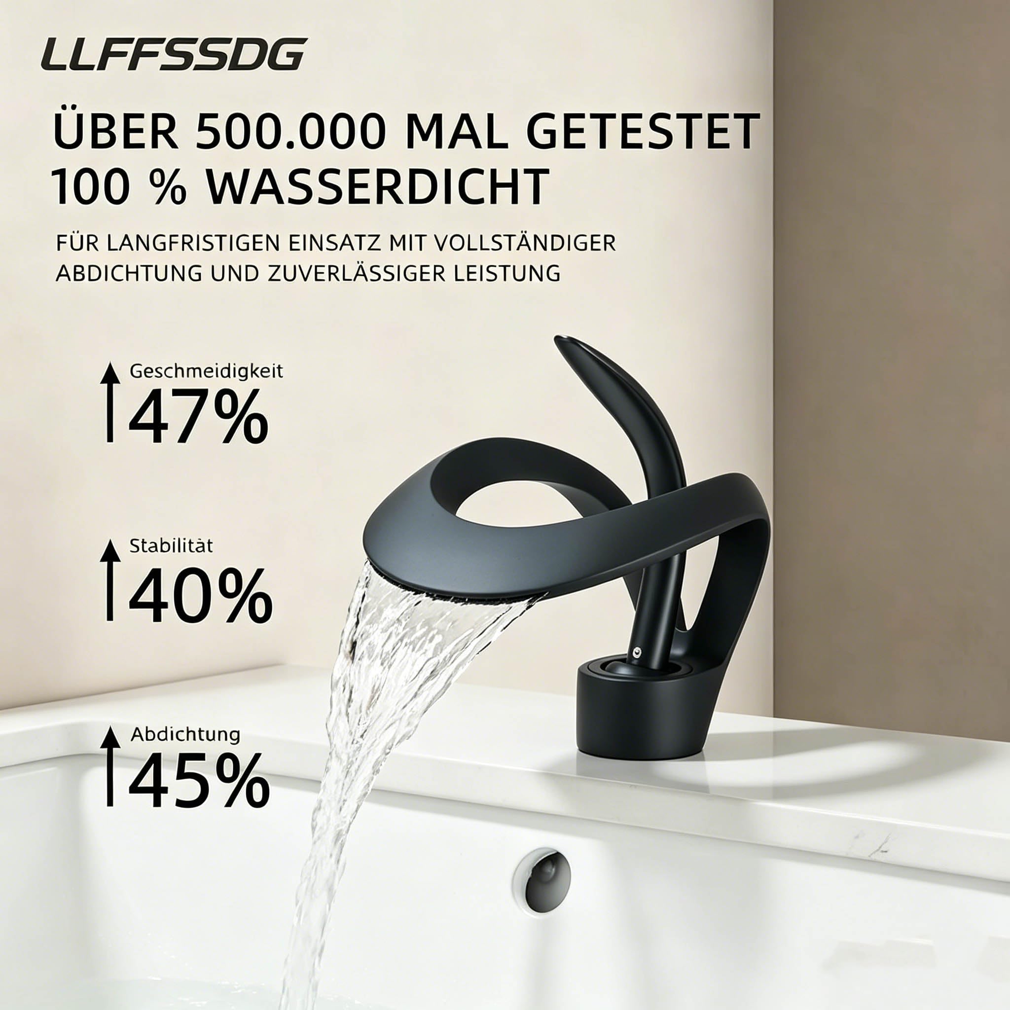 Wasserhahn Bad Einhebel-badarmatur Armatur Badezimmer Mischbatterie Bad Energiesparend Waschbeckenarmatur Einhebelmischer für Badezimmer Schwarz