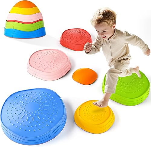 Miniatura 7 de Stepping Stones para niños  Piedras para equilibrio y juego sensorial, juguetes de equilibrio antideslizantes para interiores y exteriores para