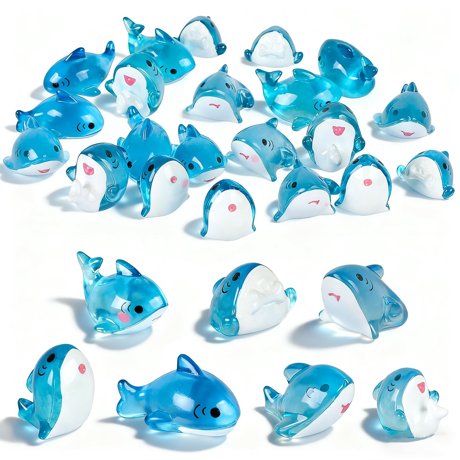 21 Pieces Mini Shark Sea Animals Tiny Resin Animals for Dollhouse Fairy Garden Landscape Aquarium Party Decoration
