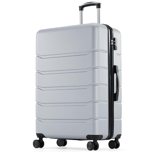 Sweetcrispy 28 Inch Checked Luggage, Suitcase with Spinner Wheels