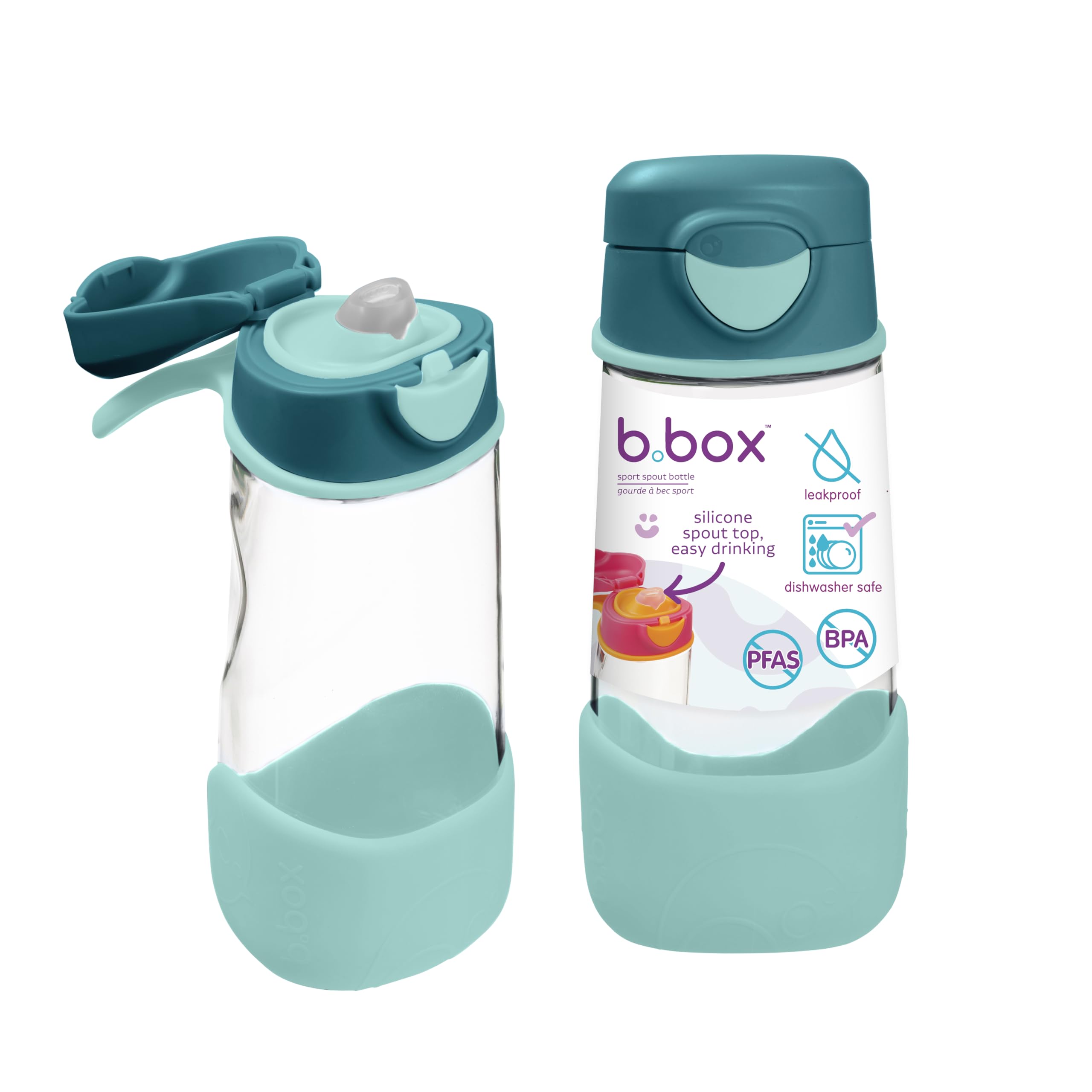 b.box 15oz Tritan Kids Water Bottle - Kids Water Bottle w/Straw for School, Sports, Daycare - Leakproof - Ergonomic Triangle Grip - Dishwasher Safe,