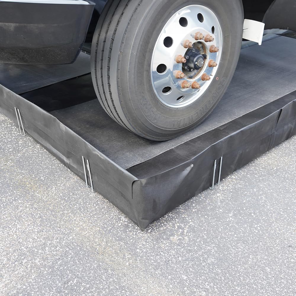 ENPAC Poly TracMat, 3 ft. x 8 ft., Black, Polyethylene, Pair of 5