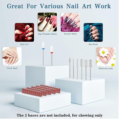 Vista 4 de ENGERWALL Taladro de uñas eléctrico de 35000 RPM, lima de uñas eléctricas profesionales de bajo ruido y baja vibración de bajo calor con botones