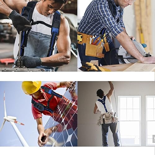 Miniatura 7 de Dr.TOUGH Tirantes acolchados para cinturón de herramientas, para carpintero, construcción, electricista, con bolsillos, bolsa de herramientas para