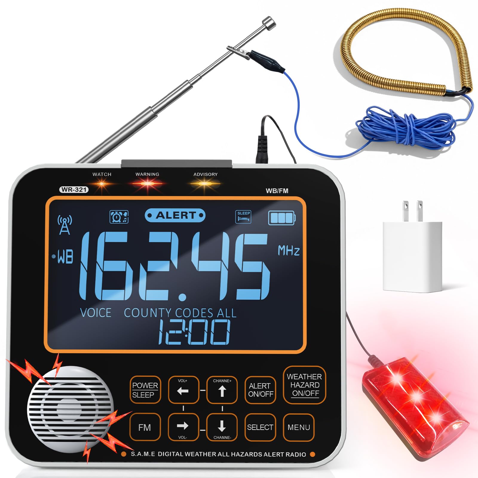NOAA Weather Alert Radio for Home - S.A.M.E. Localized Programming