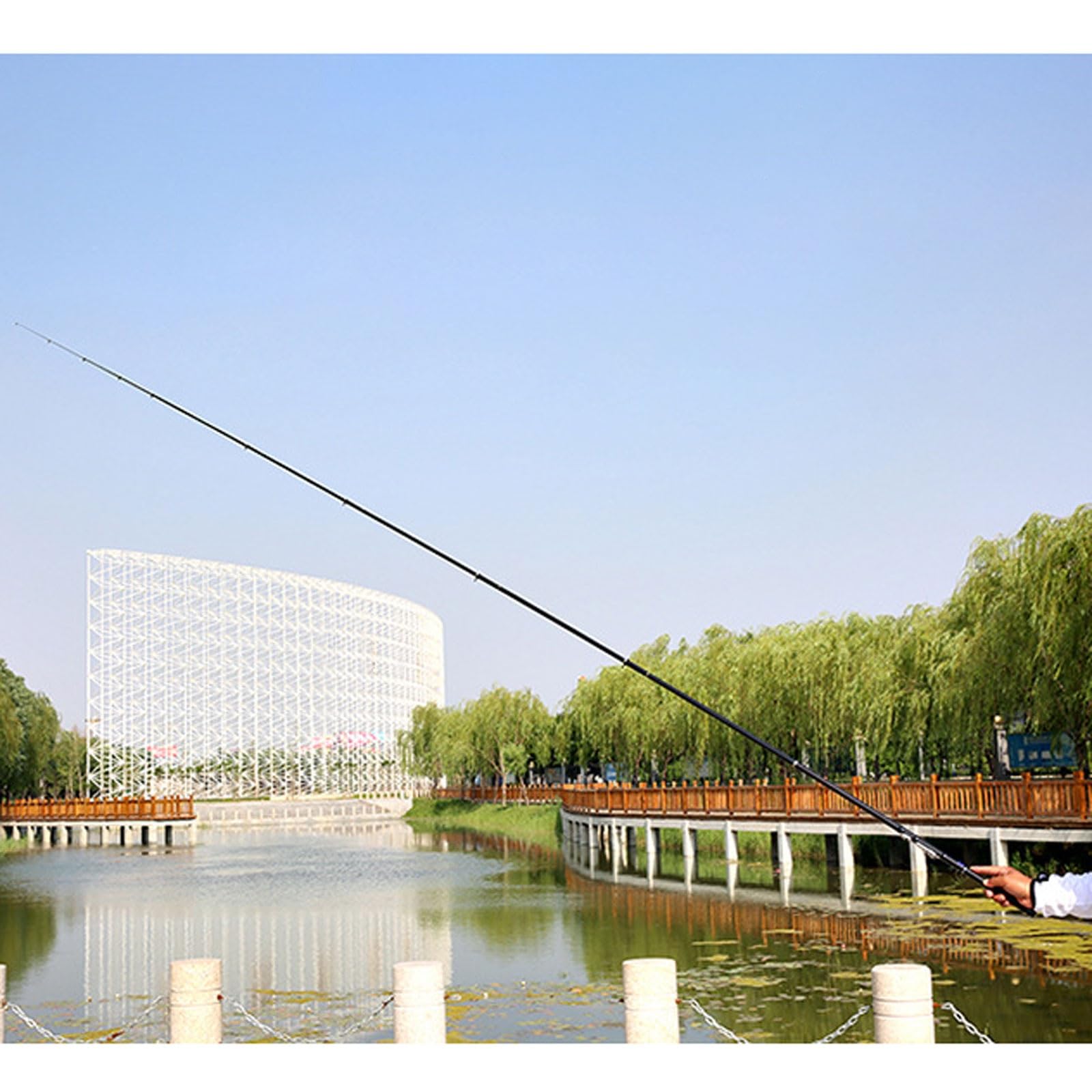Canne A Peche Telescopique en Carbone 2.7M 3.6M 4.5M 5.4M 6.3M 7.2M Canne à Pêche Canne À Lancer Canne à PêChe Chinoise pour De Longues PéRiodes De PêChe(6.3m)