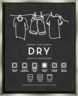Stupell Industries Drying Procedure Guide Helpful Laundry Symbol Chart, Design by Lettered and Lined