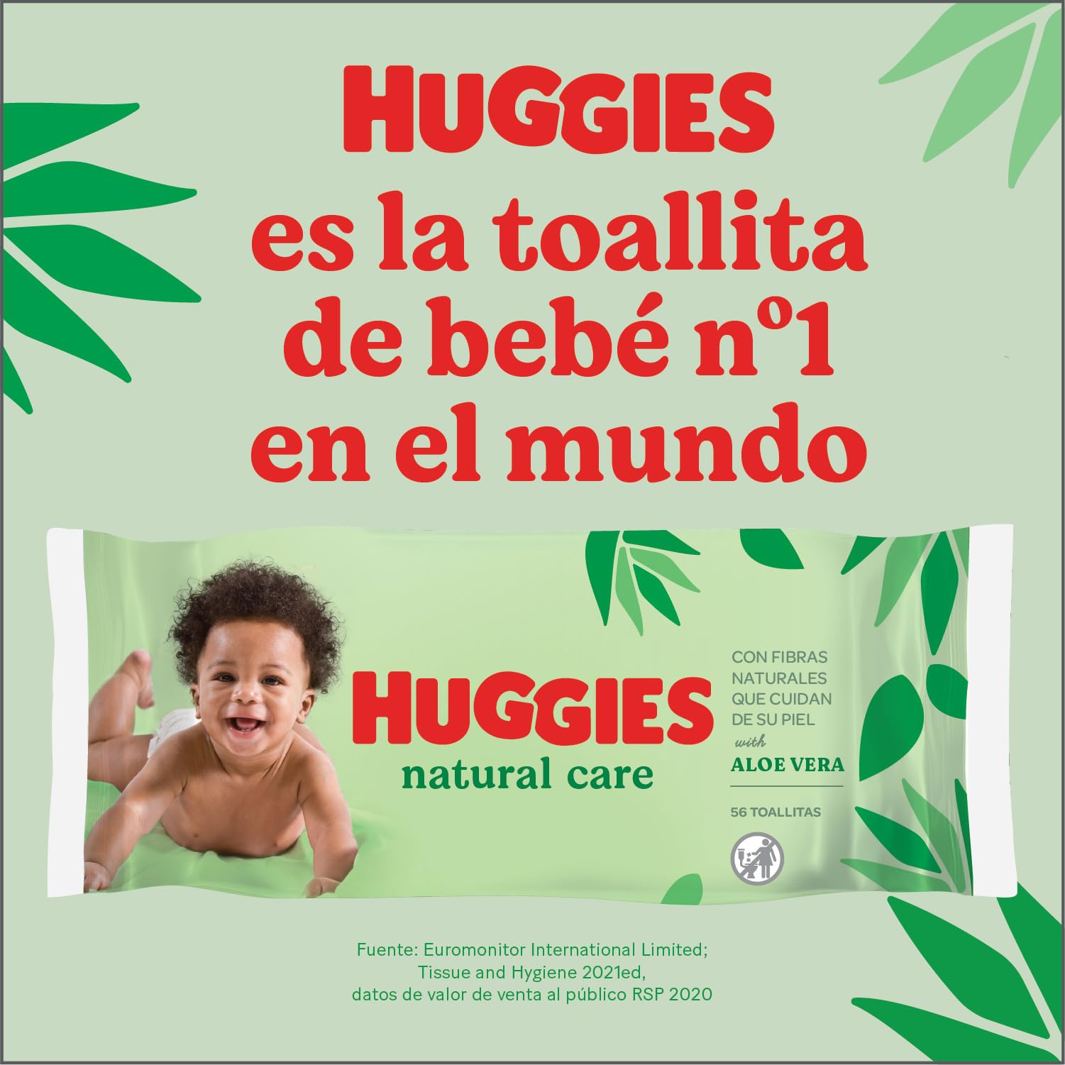 Huggies Natural Care Toallitas para Bebé, Aloe Vera, 10 Packs de 56, Total 560 Toallitas — view 8
