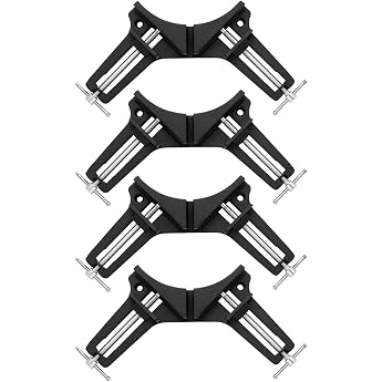 Angle Tensioner 90 Degree Wood Welding Metal Aluminium Frame Tensioner Adjustable Angle Clamp Positioning Angle Clamp Right Angle 4-Piece Set Picture Frame Corner Clamp Angle Clamp