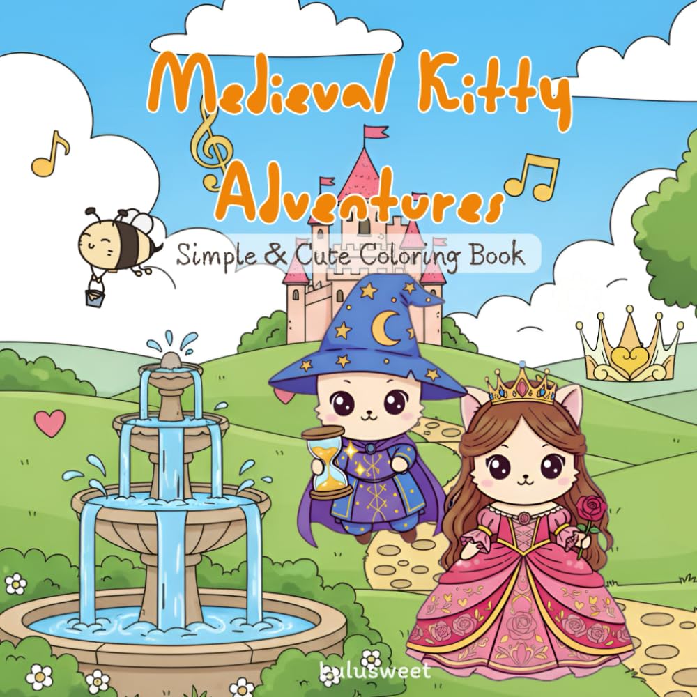 Medieval Kitty Adventures: Simple & Cute Coloring Book