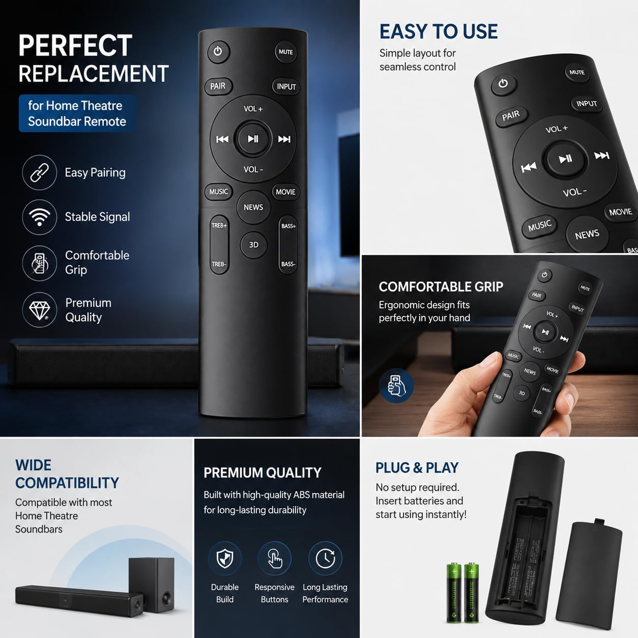K2ORA™ Remotes Compatible for Boat Home Theatre & Soundbar - Works for Boat Avante Bar | Your Old Remote Must Be The Same — Amazon image 3