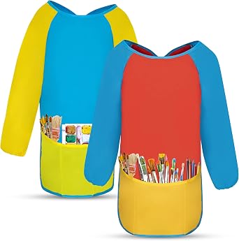 Art Kids Smock Paint Shirt, Set of 2 Preschool Artist Aprons