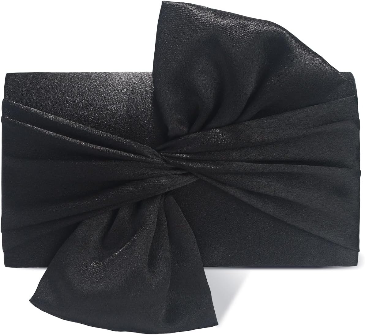 Satin Evening Bag Bow Flap Clutch Purse for Women,Elegant Clutch Handbag for Formal/Party/Prom/Wedding