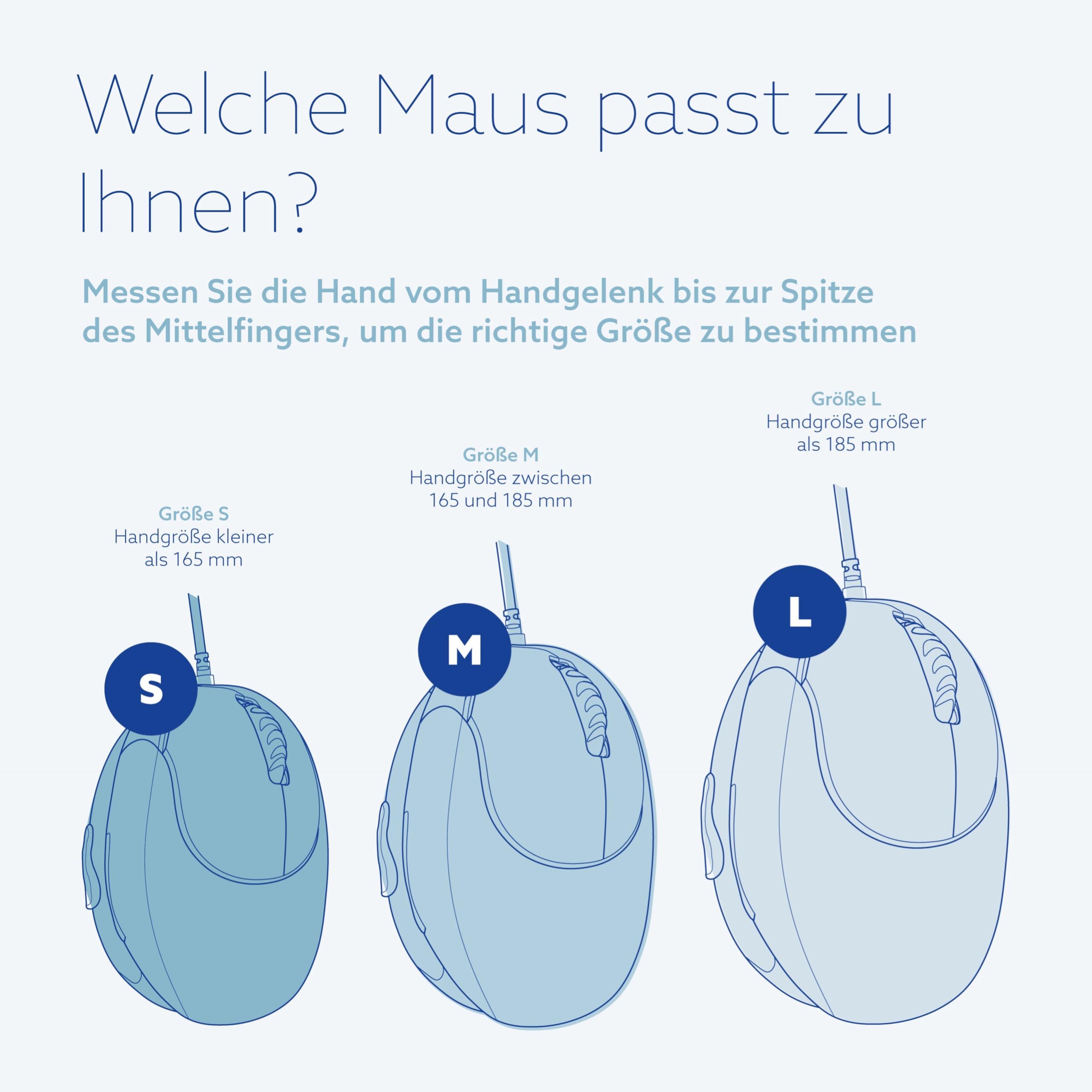 R-Go HE Ergonomische Maus, Für große Hand, Mit Break-Software, Stilles Klicken, (USB C Kabelkabelgebunden + USB A Konverter), 2400DPI, 5 Tasten, Vertikale Ergo Maus für Windows/MacOS