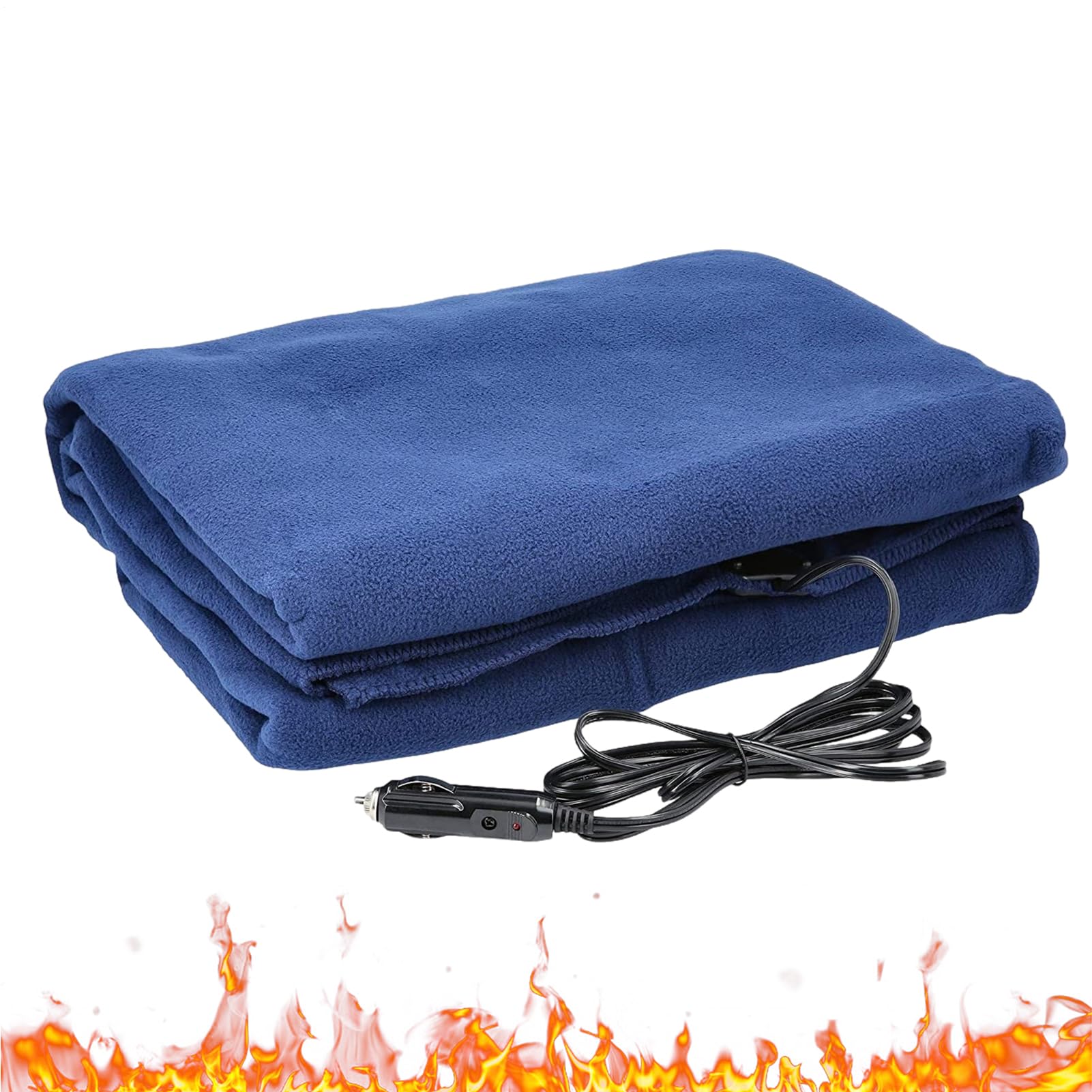 Couverture chauffante électrique pour voiture, arrêt automatique, douce et portable – Couverture chauffante de voiture 12 V | Pour le camping, les trajets en voiture, les sorties en , les