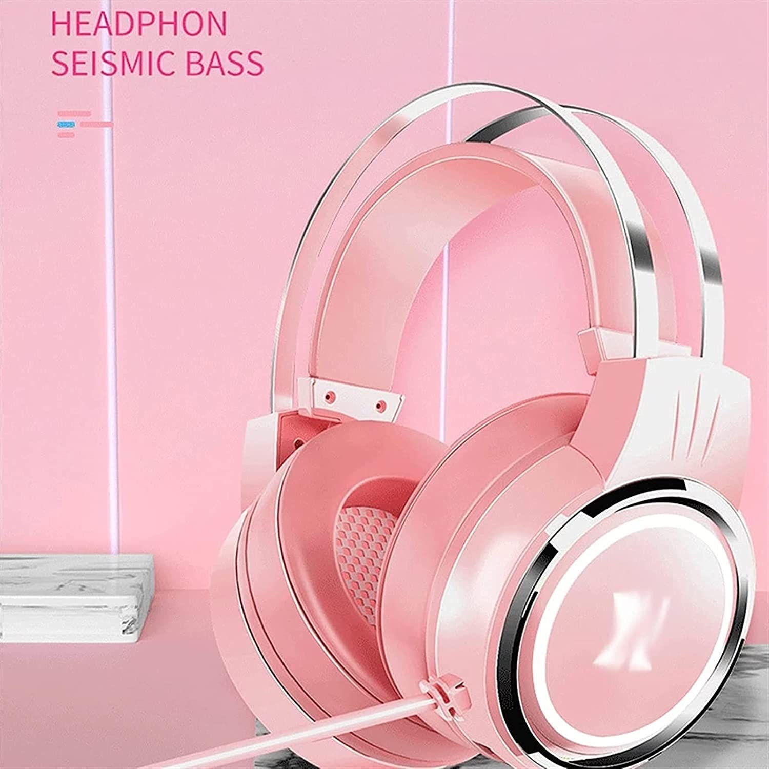 Auriculares for Juegos for PS4, PC, Auriculares con micrófono, micrófono con cancelación de Ruido, Sonido Envolvente de Graves, Orejeras con Memoria Suave