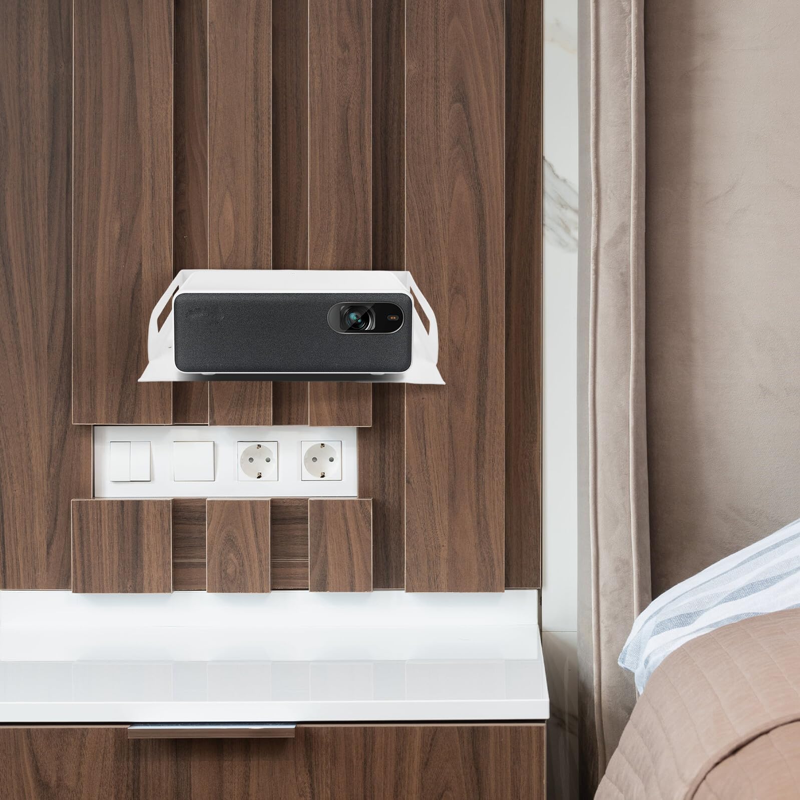 Staffa di montaggio regolabile per proiettore, mensola da parete per modem router e decoder via cavo, ideale per soggiorno e aula