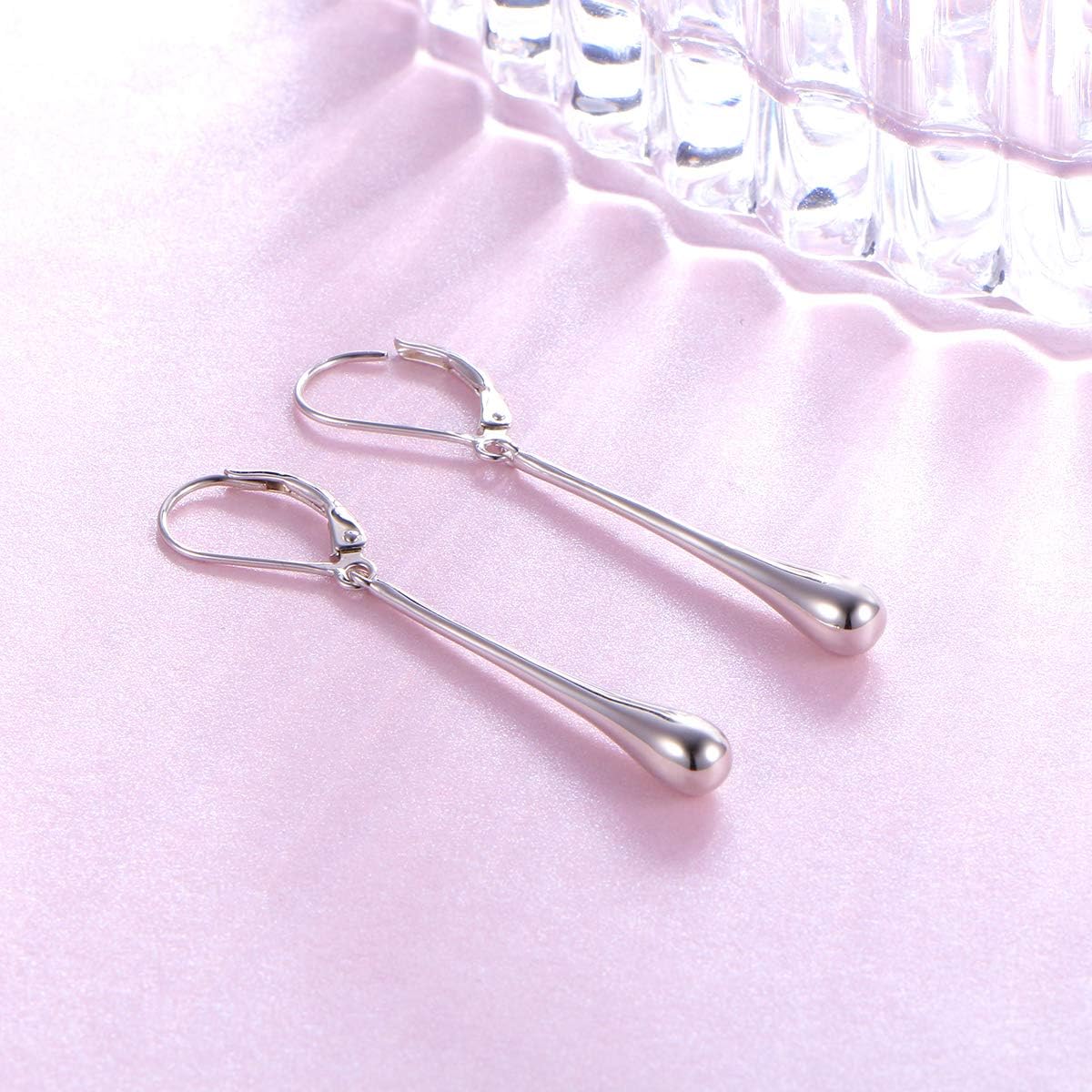 S925 Sterling Silver Vertical Dangle Drop Earrings Gifts for Women Men - Image 5