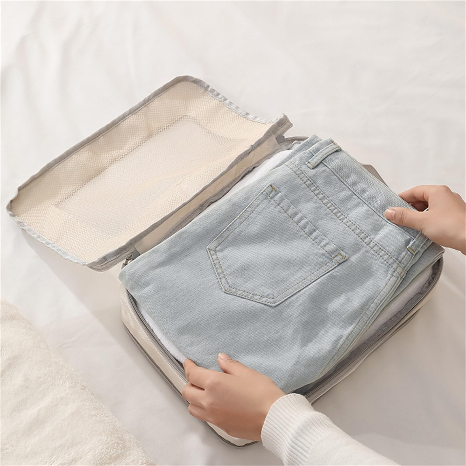 Organizzatori da Viaggio a Compressione Cubi di imballaggio a compressione for organizzatori di imballaggio for bagagli espandibili Cubi di imballaggio a compressione 4 set for valigie a mano Borse es