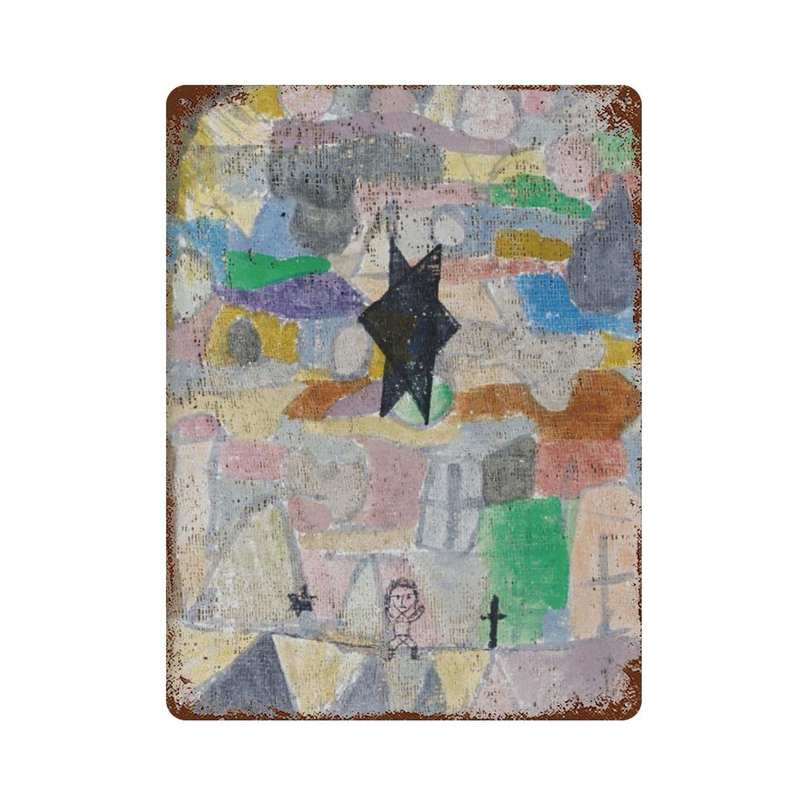 xiaoxiaoshen Paul Klee 'under A Black Star' Vintage Wall Decor Art Metal Tin Poster Modern Home Decor Art Home Bar Shop Decorations Vintage Sign 40x30cm
