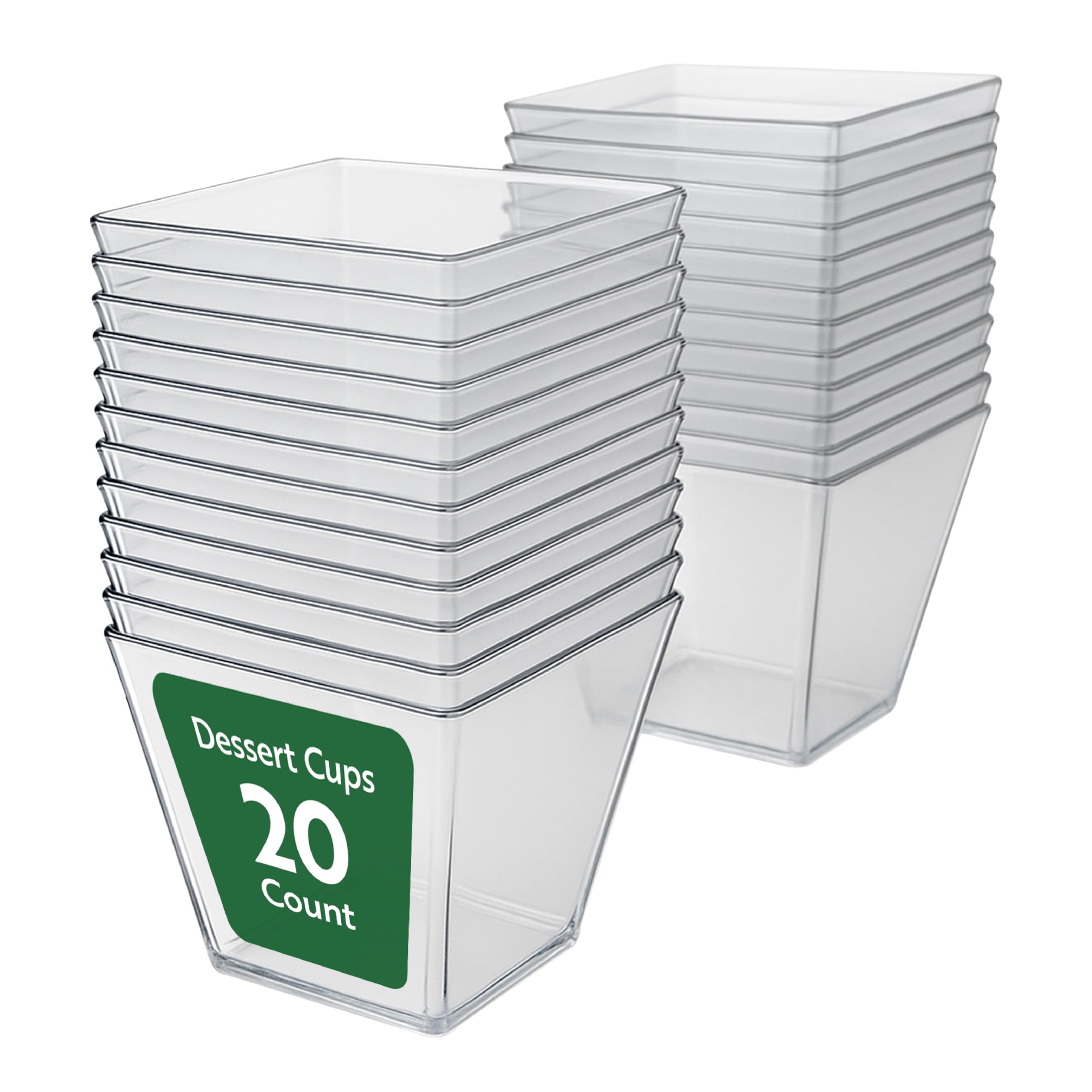 Restaurantware 8 Ounce Large Kova Cups 20 Disposable Dessert Tumbler - Lids Sold Separately Sturdy Clear Plastic Appetizer Cups For Mousse Layered Cakes At Catered Events