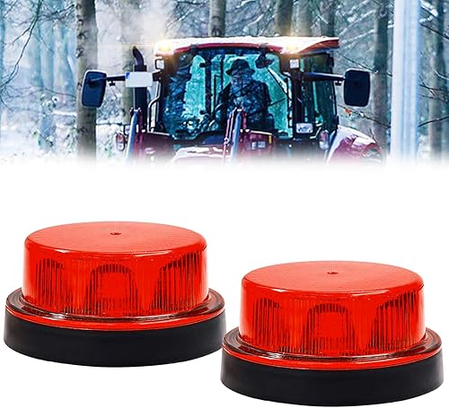 Miniatura 8 de Luz estroboscópica LED de advertencia, luz estroboscópica intermitente ámbar, 12 V 24 V, mini luz estroboscópica redonda para techo para carretillas