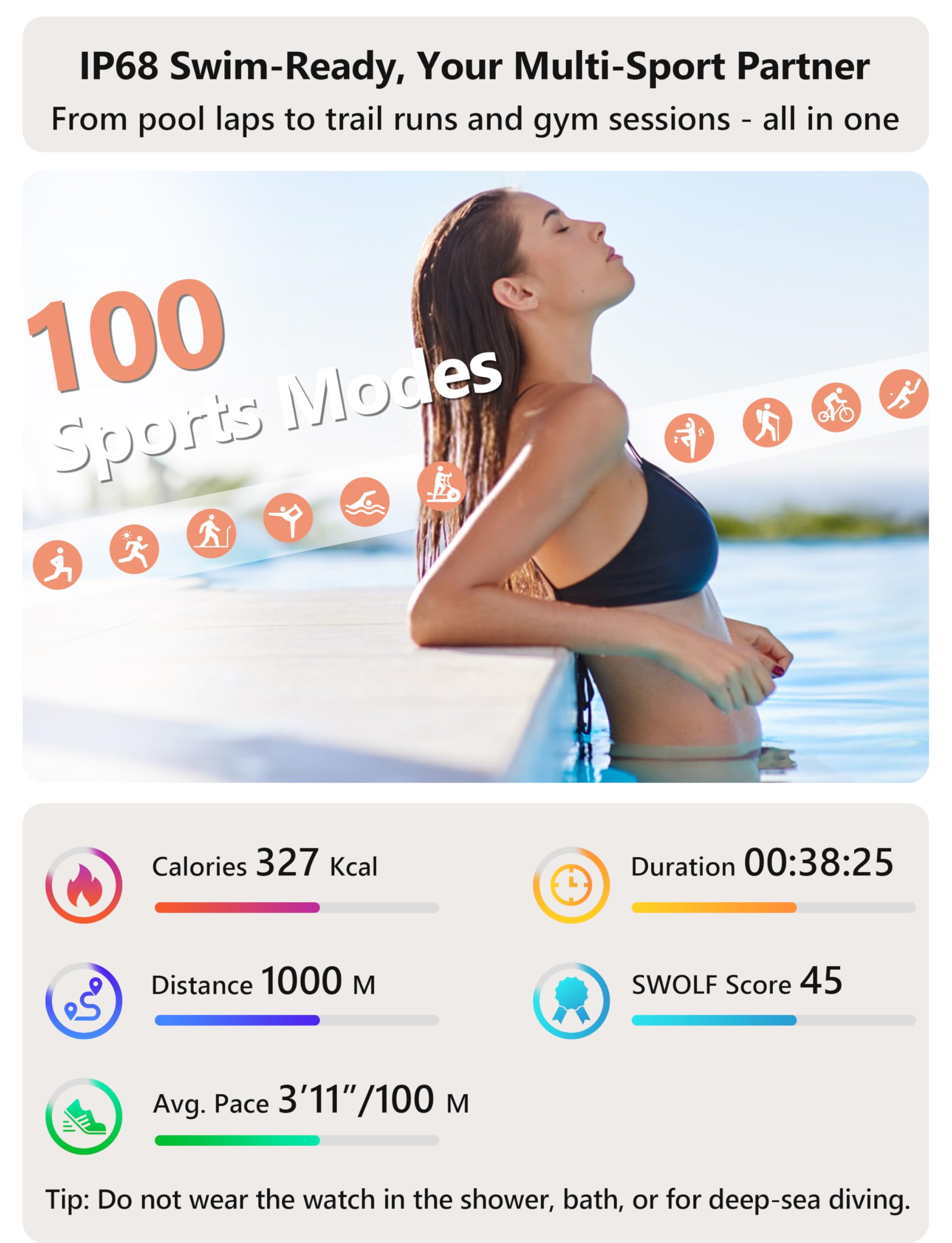 Smart Watch for Women Men Android & iPhone [2 Bands, 44mm case], Alexa Built-in, 1.83'' Smartwatch Make/Answer Call, HR SpO2 Sleep Stress Monitor Fitness Tracker, IP68 Waterproof Step Counter Watch