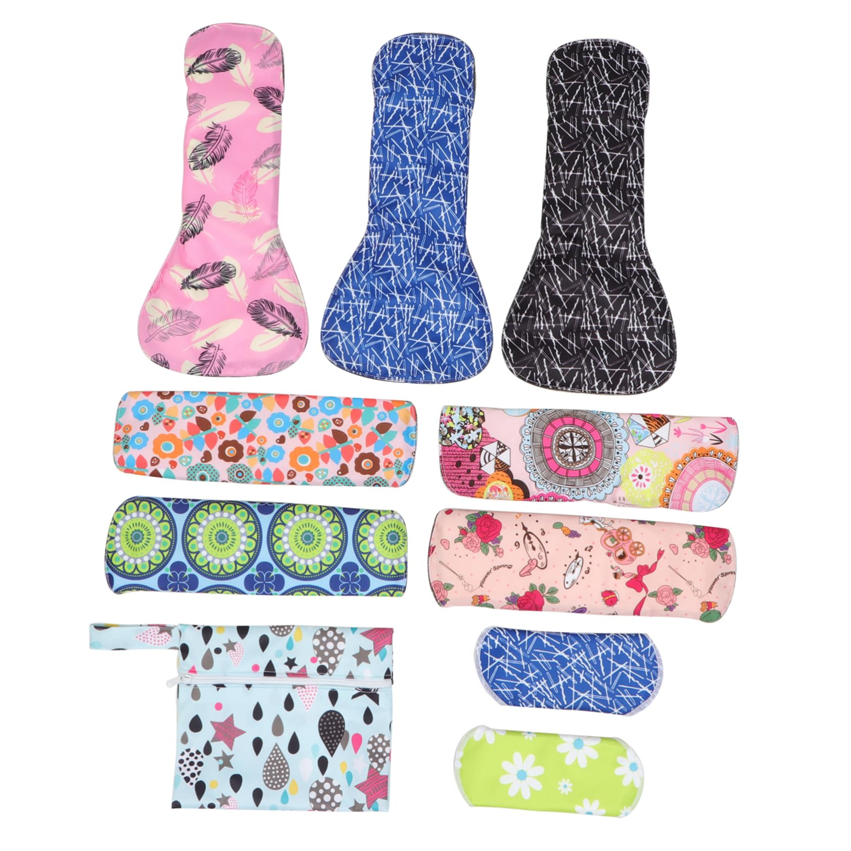 FOMIYES Lot De 9 Serviettes Hygiéniques Lavables Avec Couche De Charbon Anti-fuites Pour Femmes
