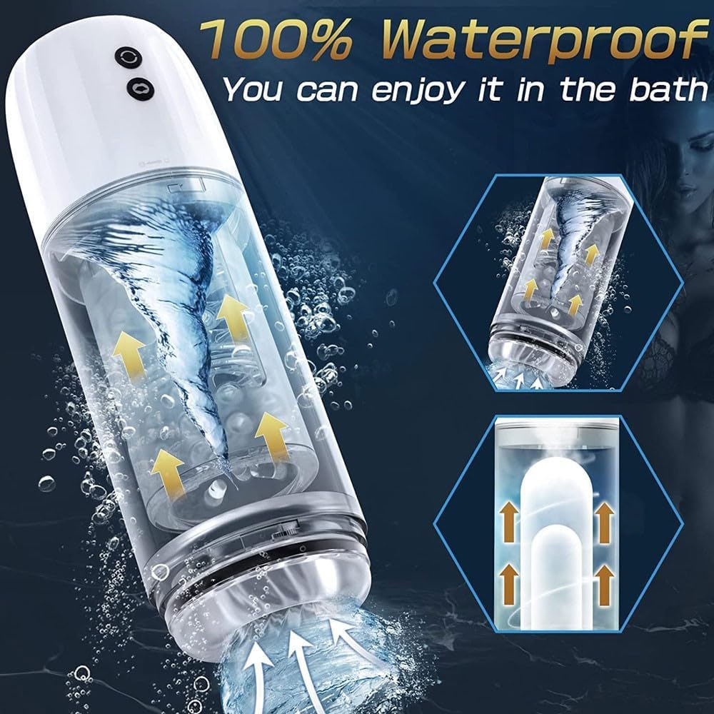 Masturvatore per Uomo 5 Forte Telescopica & Rotante Sex Toys, Mano Libera Masturbatore Vibratore per Sexytoysys Uomo Masturbtore per Pene Automatico Vero 3D Canale Impermeabile Adatto