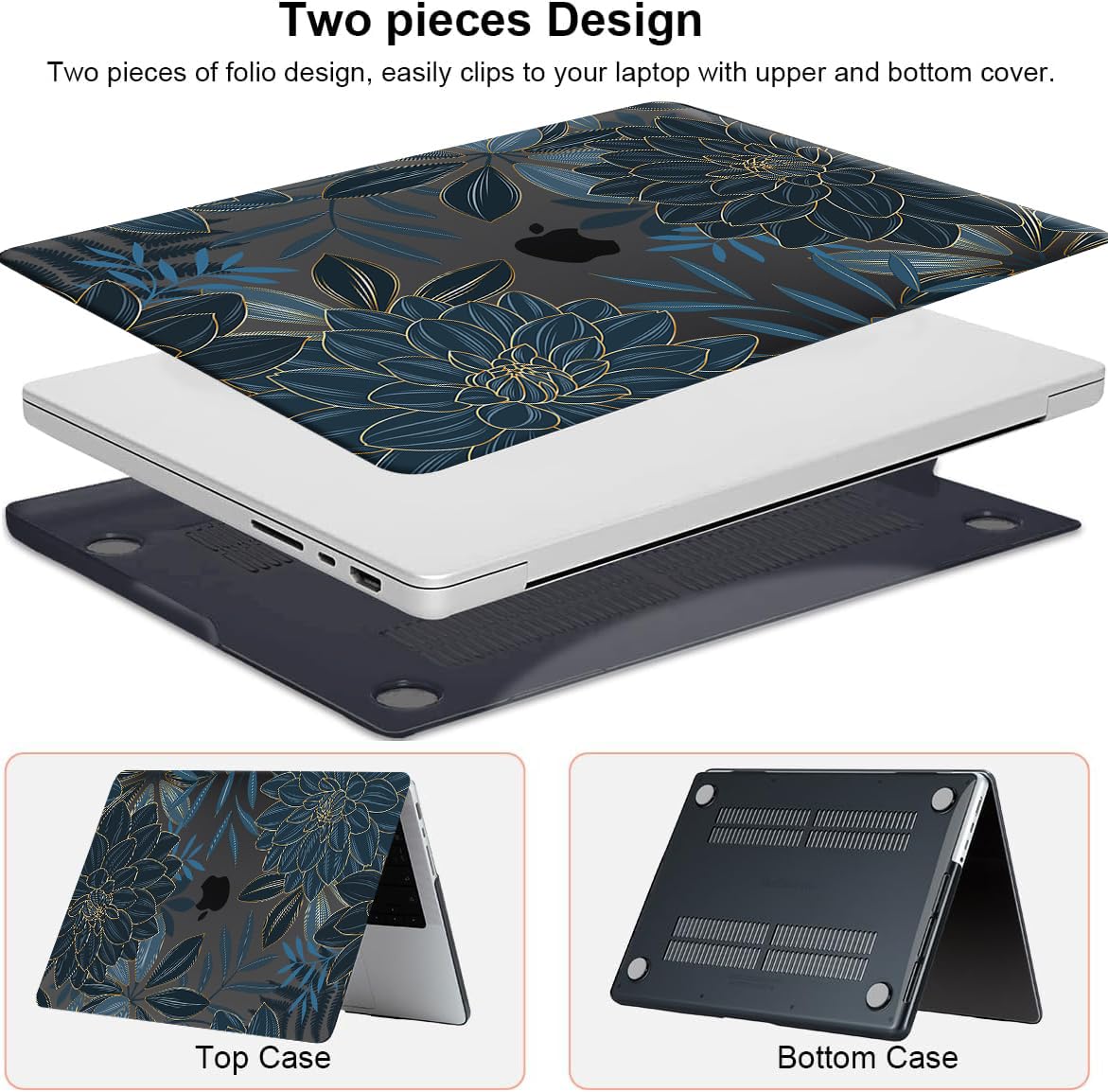 Funda para MacBook Pro de 14 pulgadas 2024-2021 M4 M3 M2 M1 Pro/Max Chip A3112 A3185 A3401 A2918 A2992 A2779 A2442, bonita y elegante carcasa rígida de plástico transparente y cubierta para