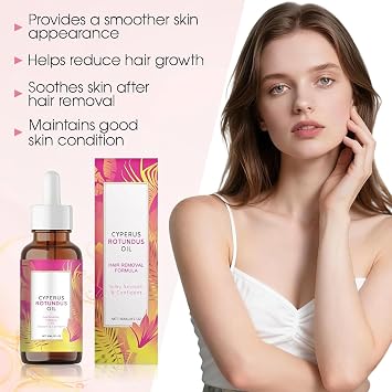 60ML Cyperus Rotundus Oil, Natural Cyperus Rotundus Oil for Hair Removal, Cyperus Rotundus Skin Serum Reduces Unwanted Hair Growth, Moisturizing & Soothing CyperusOil & Shrinks Pores, All Skin Types