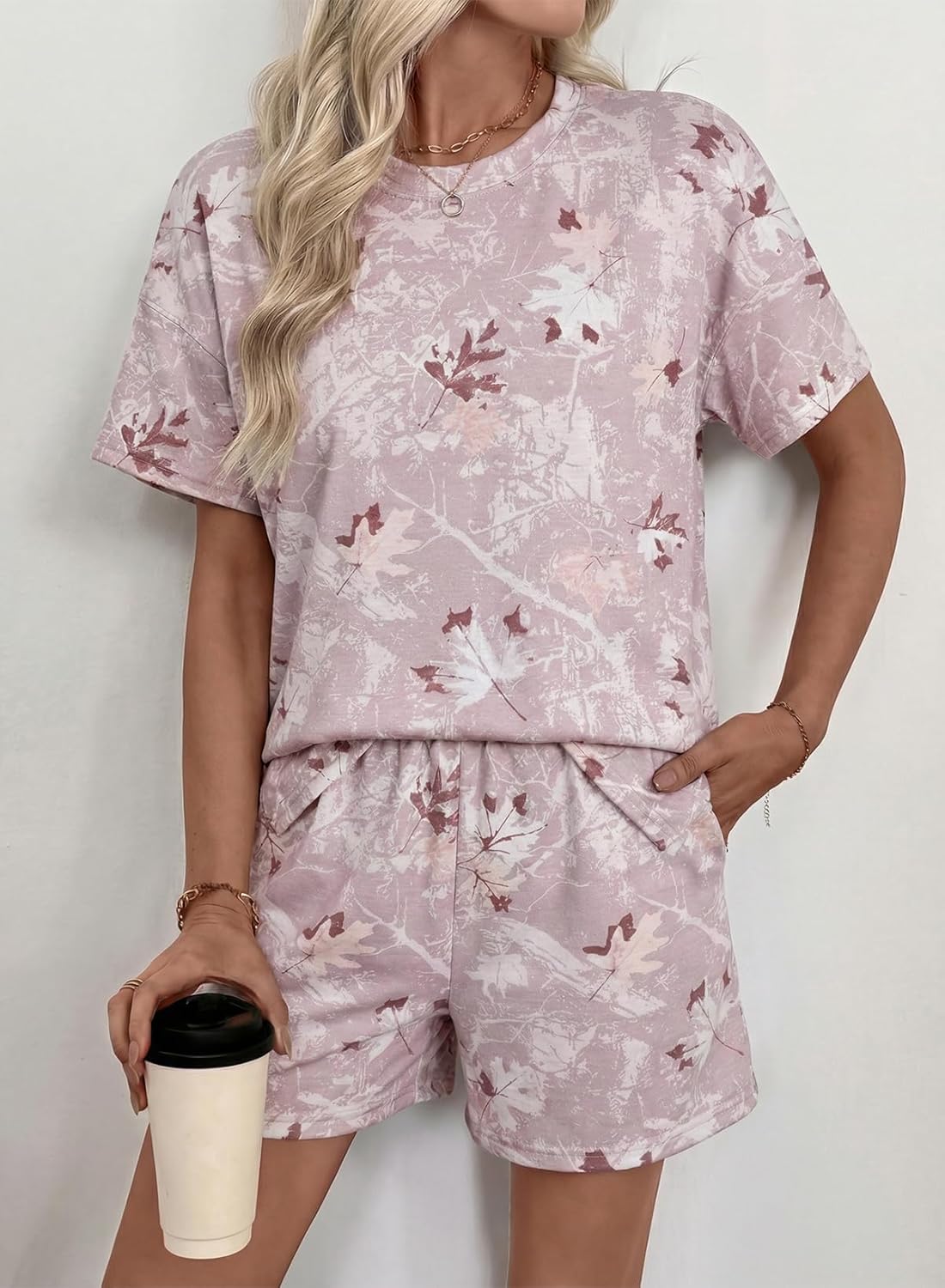 EVALESS 2 Piece Sets for Women 2026 Summer Lounge Sets Short Sleeve T Shirts High Waist Shorts Matching Sets Women Clothing - Image 5