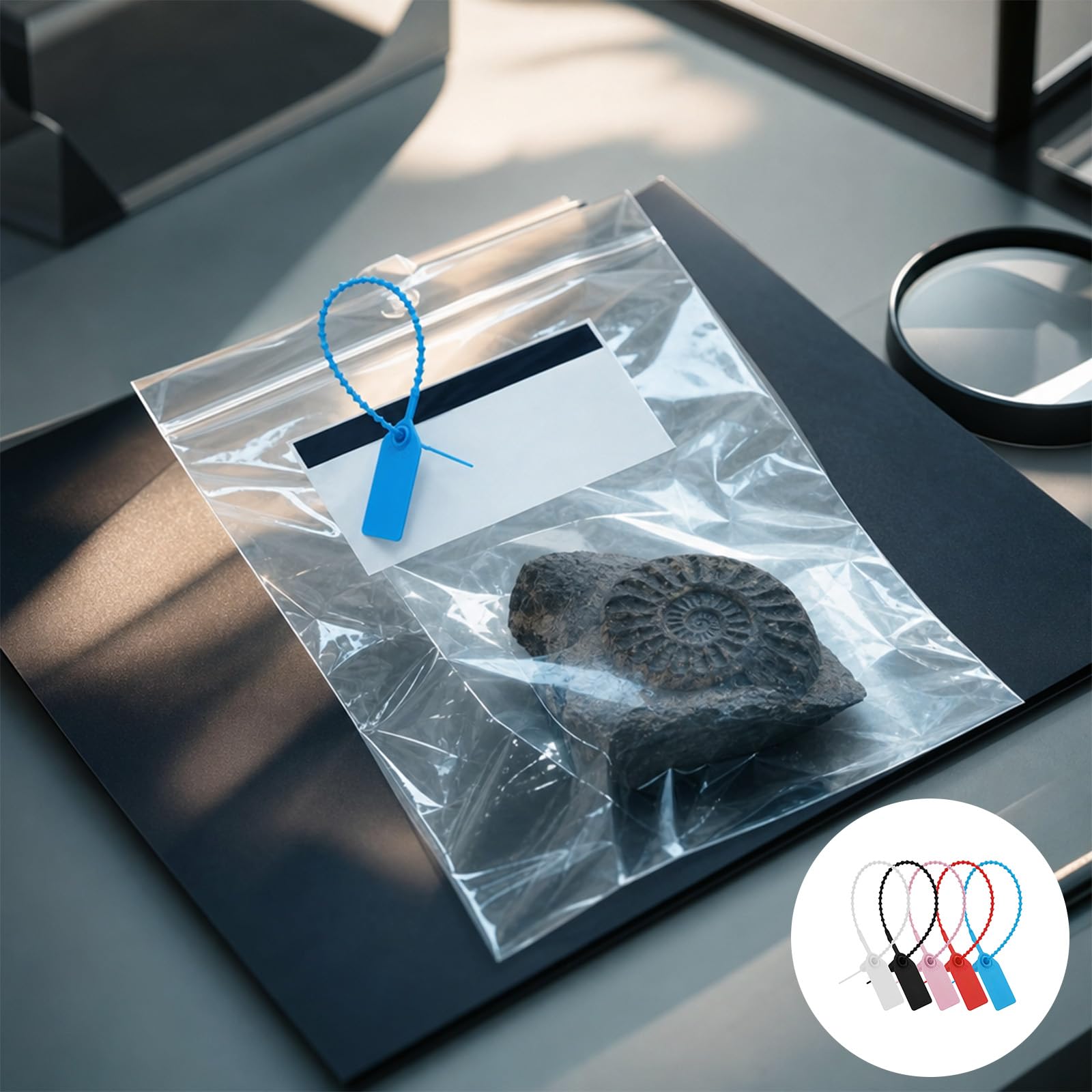 150 sztuk plomb z tworzywa sztucznego w 5 kolorach, opaski kablowe z polem opisowym, ochrona przed kradzieżą, kolorowe opaski kablowe, etykiety do wysyłki, logistyki, butów, walizek