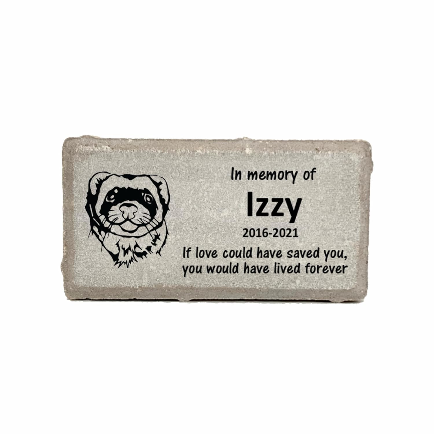Ferret Memorial Stone - Ferret Face - Real Stone Personalized by Florida-Funshine