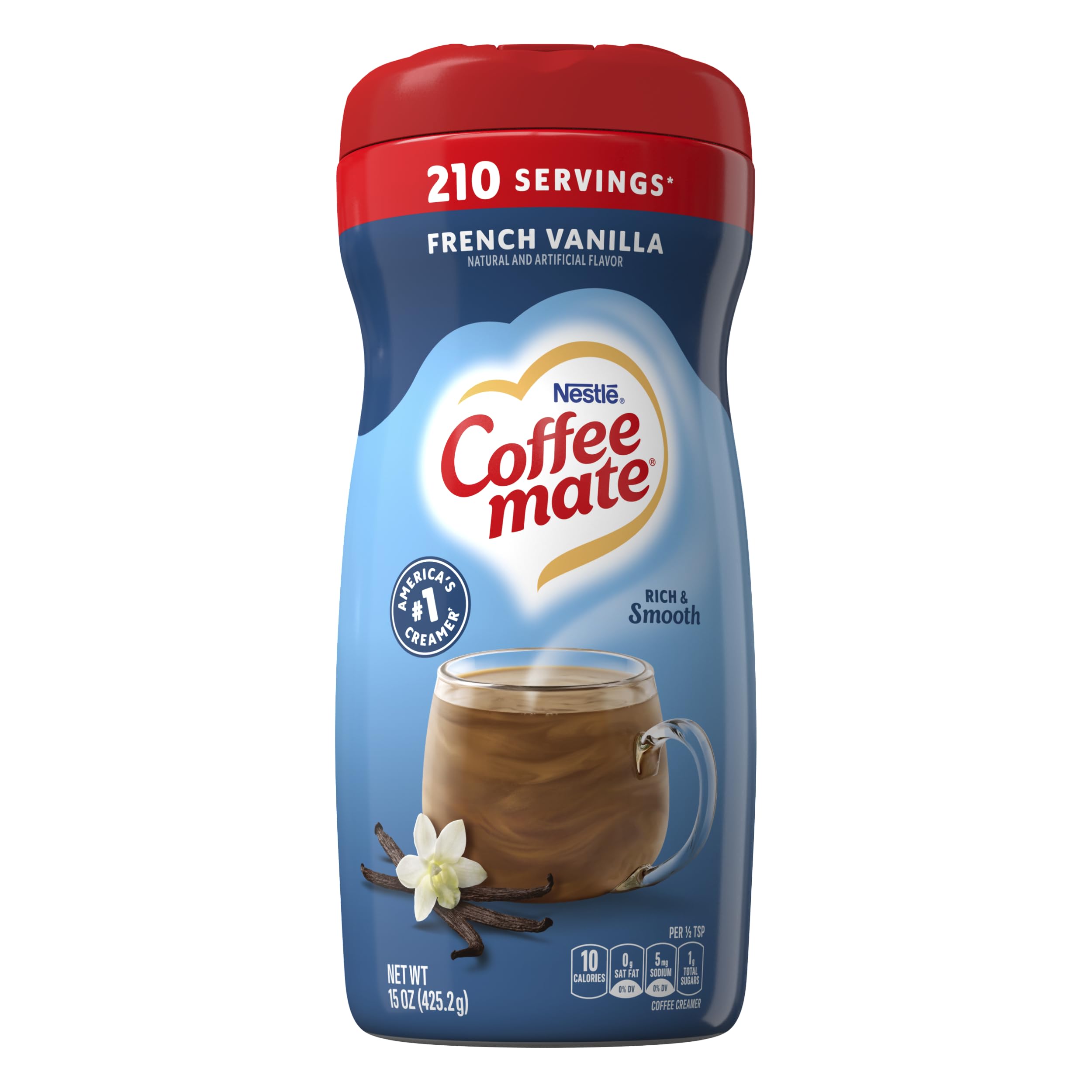 Coffee-Mate French Vanilla Powdered Coffee Creamer, 15-Ounce Packages (Pack of 6) by Coffee-mate [Foods]