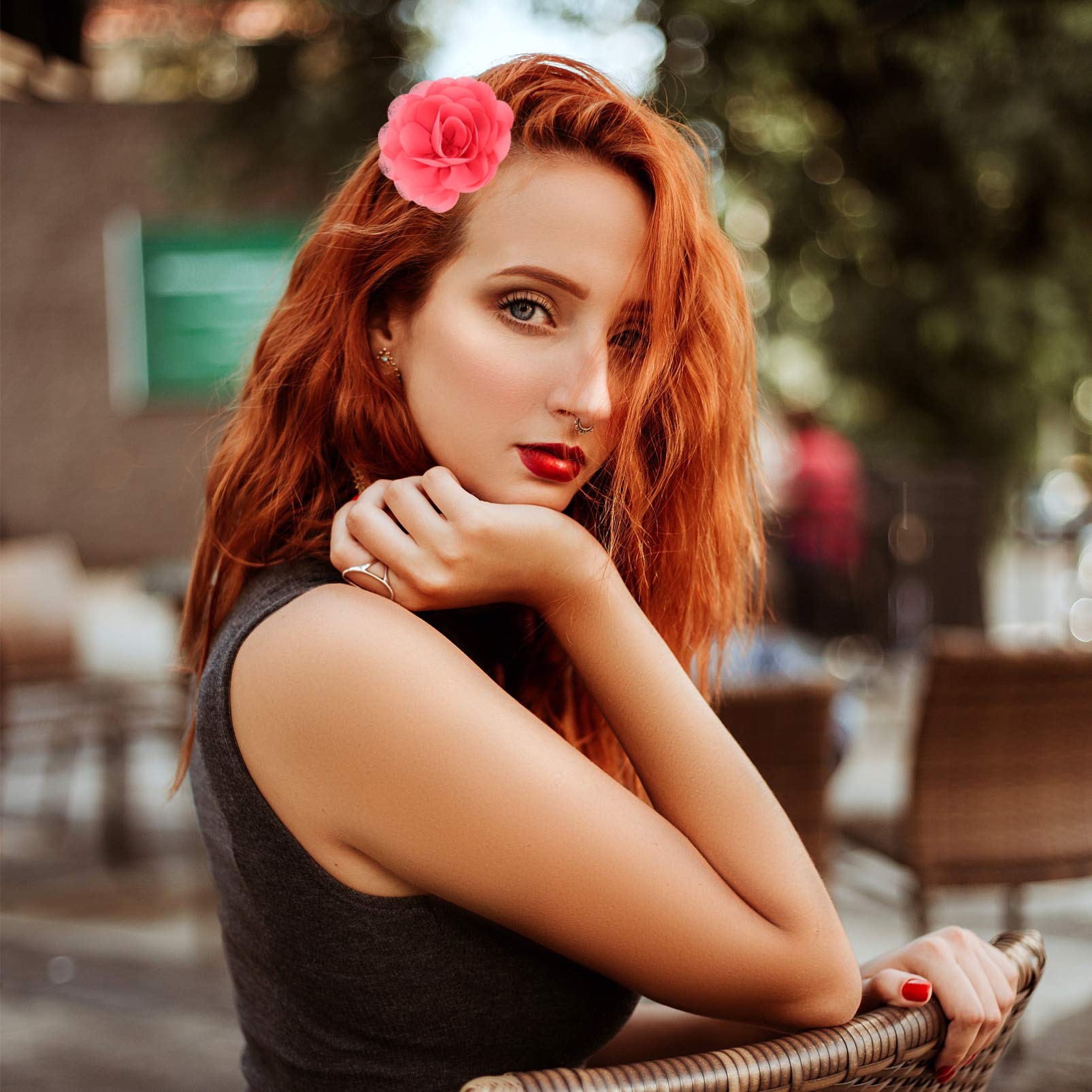 Frcolor 20 horquillas para el pelo con rosas y flores para mujeres y niñas.