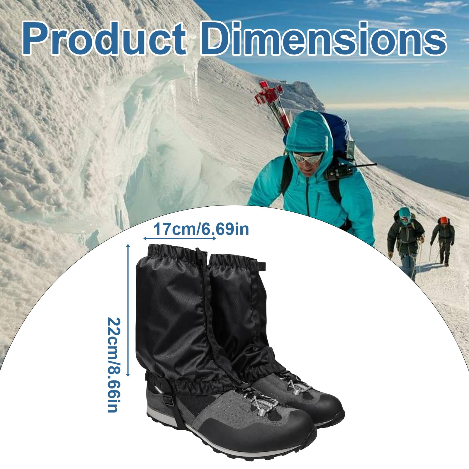 Polainas Impermeables para Nieve, Montaña, Trekking, Esquí y Caza 1 Par