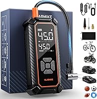 Vista 12 de OlarHike Inflador de neumáticos inalámbrico, compresor de aire portátil, 150 PSI de doble potencia, bomba de aire automática de 5400 mAh