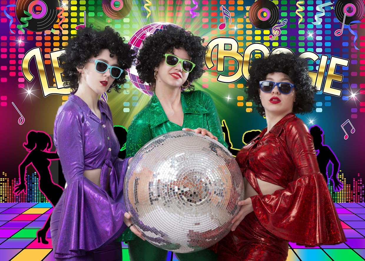 8x6FT Disco Backdrop 70s Backdrops for Party Let's Boogie Backdrop Disco Theme Party Supplies F124 image 4