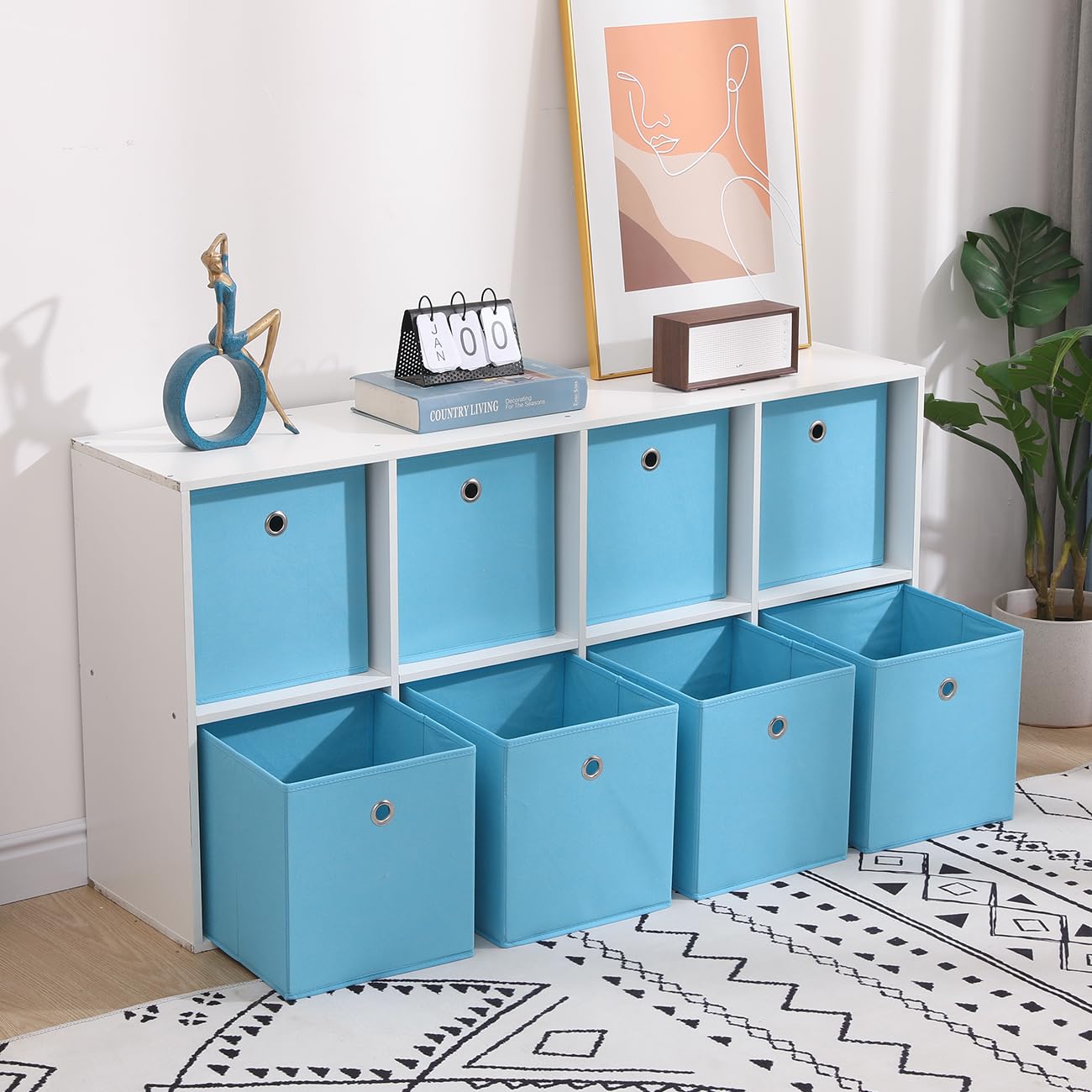 Homullel Foldable Storage Cube Boxes Set of 4, Storage Unit Box with Eyelet - Image 8