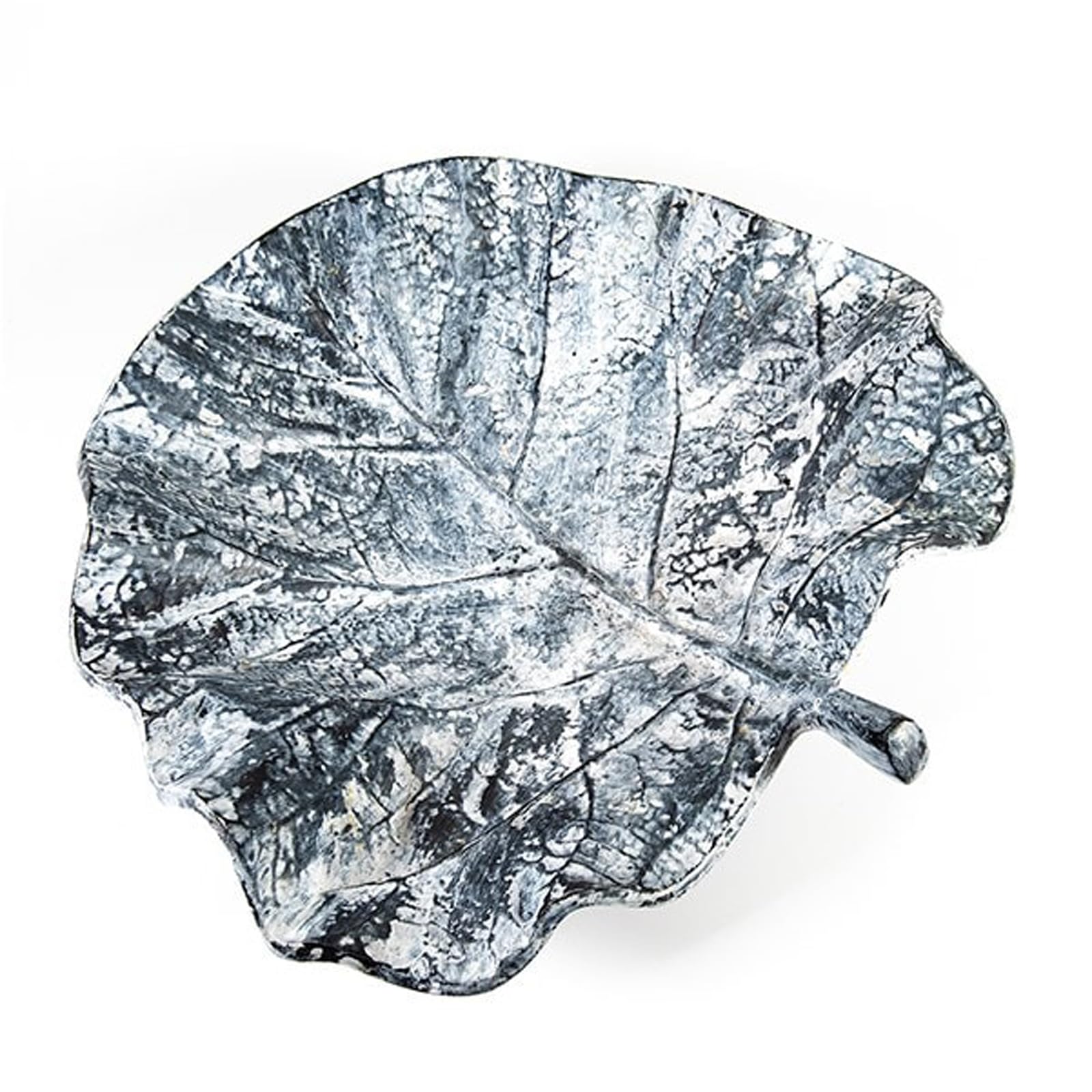 Crocus Collection 32cm Bird Bath Wildlife Oasis Leaf Design Decorative Garden Ornament in Zinc