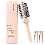 AIMIKE Round Brush for Blow Out, Rose Luxe Medium Round Hair Brush w/Nano Thermal Ceramic Tech, for Blow Drying & Styling Volumizing Shoulder Length Hair, with 4 Clips (Barrel 1.7, Bristle 2.5)