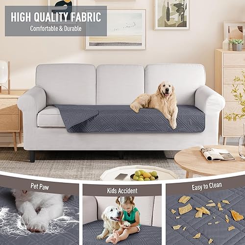 Miniatura 4 de TAOCOCO Funda de cojín 100 % impermeable reversible, para perros, mascotas, diván para sofás seccionales, en forma de U, protector de muebles (sofá,