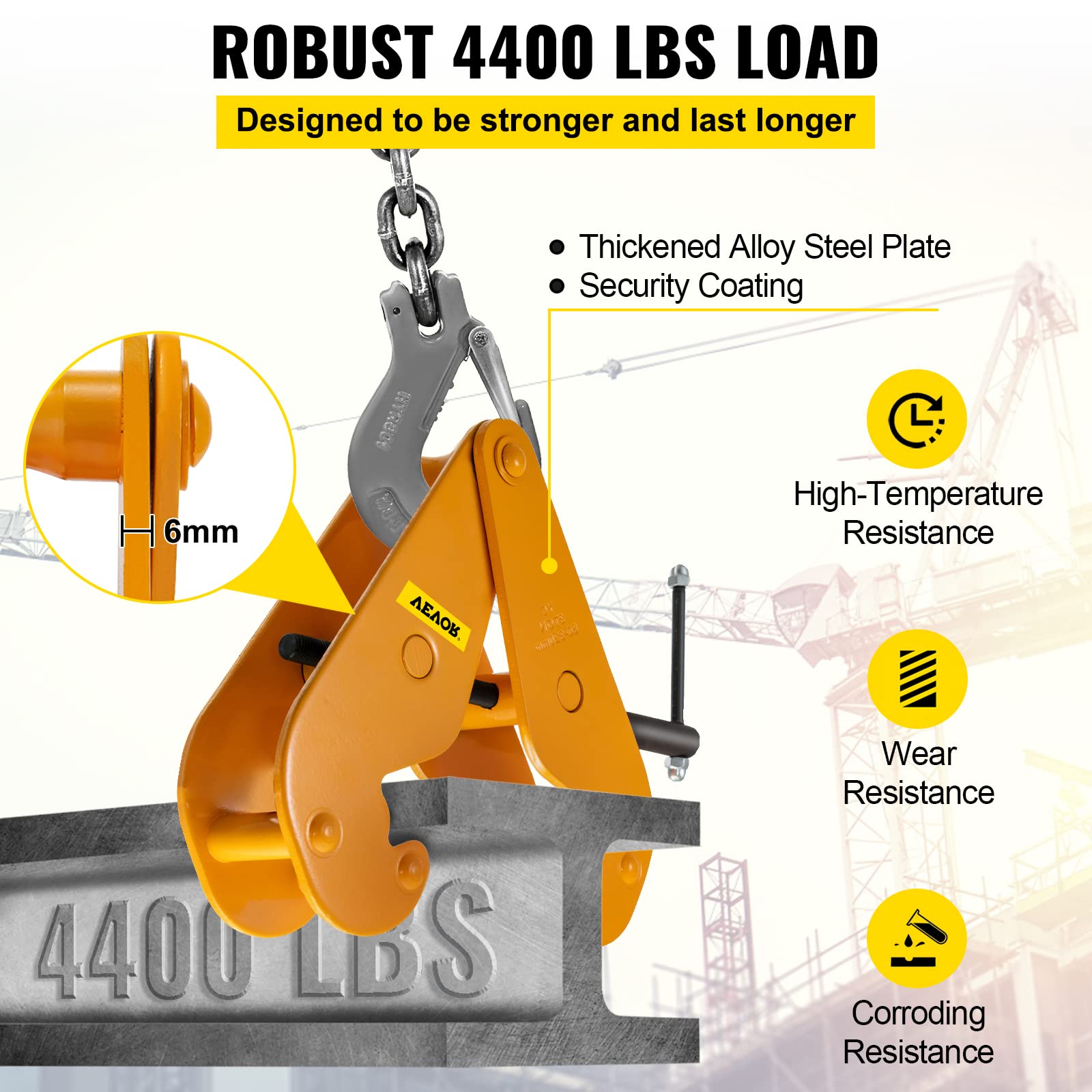 Snapklik.com : BestEquip Beam Clamp 4400lbs/2ton Capacity I Beam ...