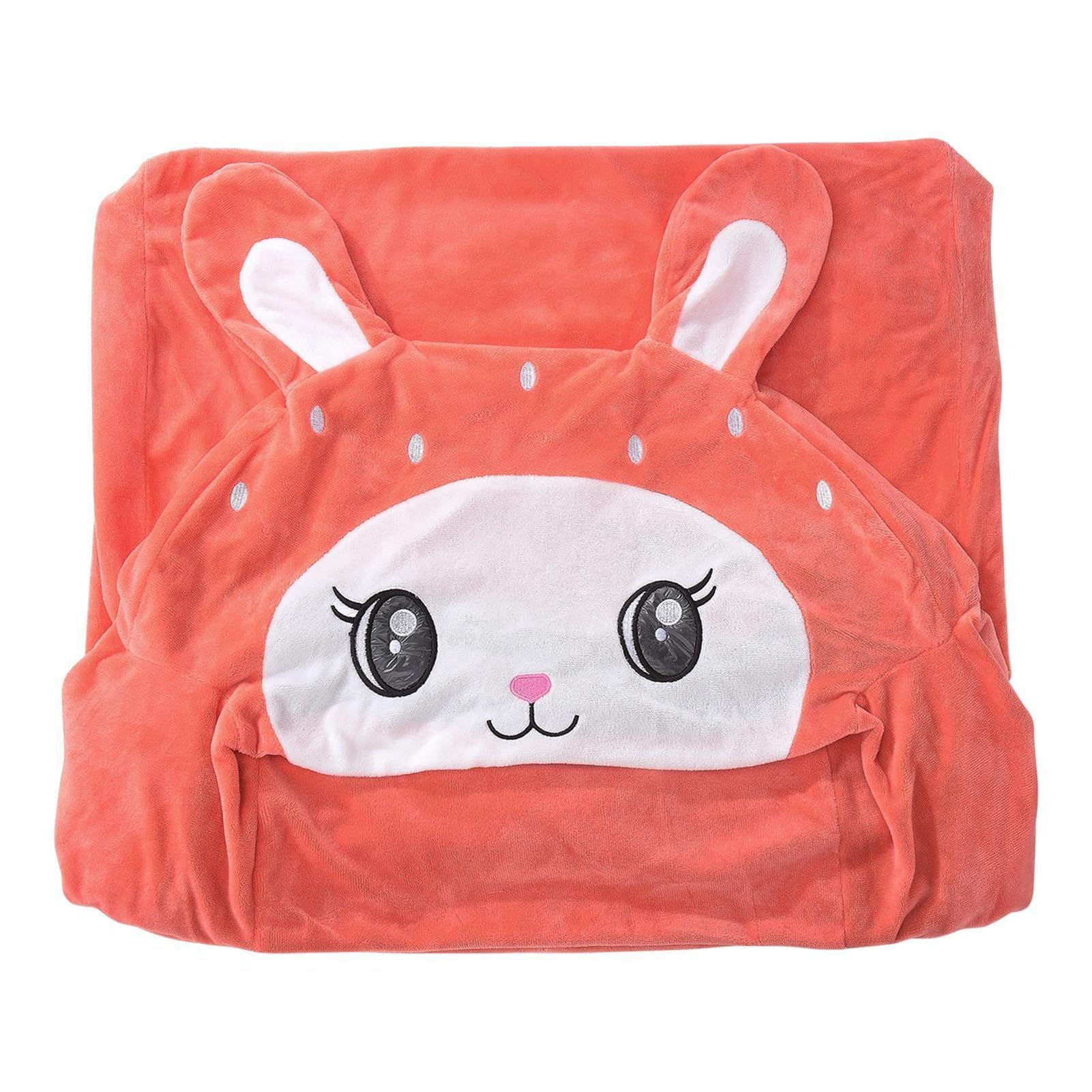 Sofá Cama Plegable 2 en 1 para Niños, Diseño Abierto con Forma de Dibujos Animados de Tamaño Largo, con Delicada Tela de Terciopelo y Funda Lavable Extraíble (F)