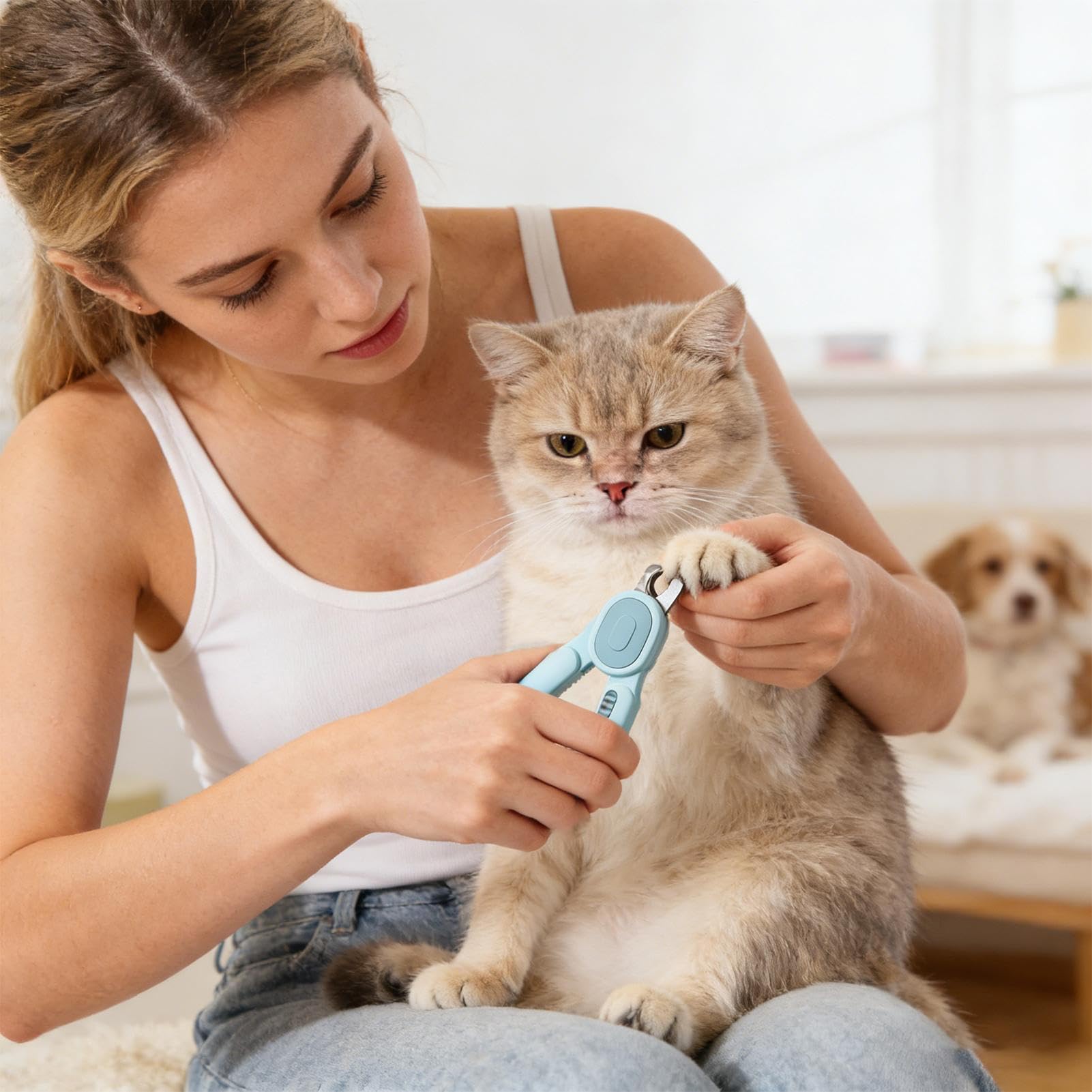 Generico Tagliaunghie per Cani e Gatti con Luce LED Integrata e Resistente | Tagliaunghie per Cani per Toelettatura per Cani di Taglia Media e Grande, Cuccioli, Gatti, Animali, Casa, Bagno, Canile