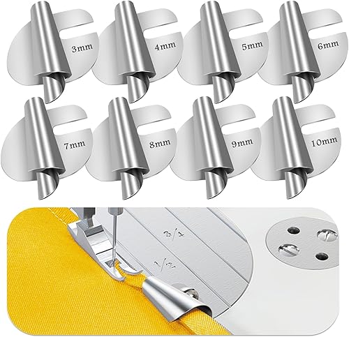 TIGARI Pie Prensatelas para Dobladillo Enrollado de Costura, 8 Tamaños de Pie Prensatelas para Dobladillo Enrollado, Pie de Presión para Dobladillo